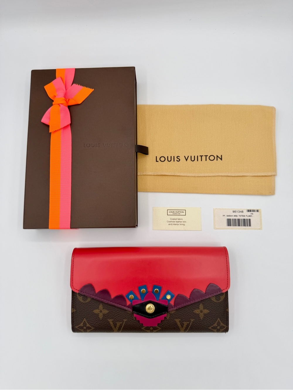 Louis Vuitton Sarah Wallet Totem Flamingo Monogram Limited Edition dustbag & box - Picture 2 of 13